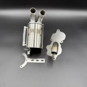 OIL CATCH TANK (SEPARATOR OLEJU) 25mm z zaworkiem do spuszczania zawartości + adapter odmy (króciec 25mm) do silnika BMW M47 M57 (wersja z jednym turbo)